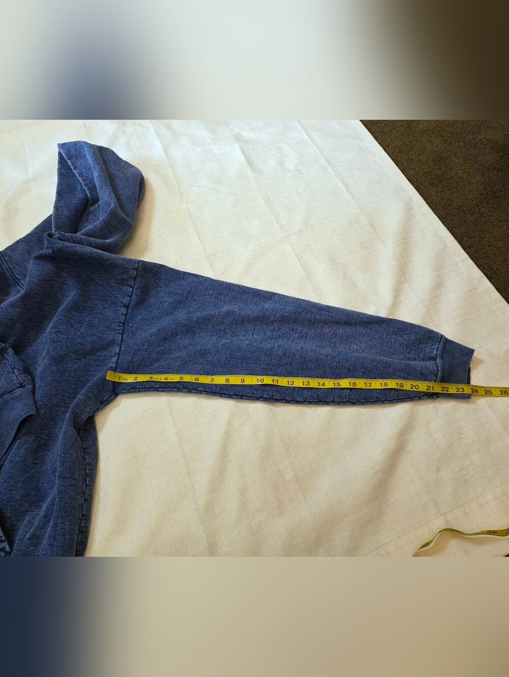 She Is Gracie Lou Blue Acid Wash Hoodie Size XL Heavy Duty Oversized Western - Picture 3 of 8